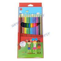 Ensemble de crayons de couleur en bois avec logo personnalisé 12 couleurs pour dessin Ensemble de crayons de couleur en forme pour écolier