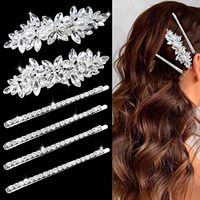 Accessoires pour cheveux Pinces à cheveux pour femmes Fleur de strass Coiffe de mariage pour les mariées