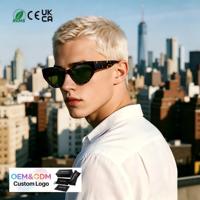 Nouvelles lunettes de soleil rectangulaires tendance pour unisexe, protection UV, monture en acétate, verres avec logo, lunettes de soleil haut de gamme