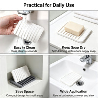 Support à savon moderne en silicone auto-drainant, antidérapant, pour lavabo de salle de bain, facile à nettoyer, avec fonction économiseur de savon