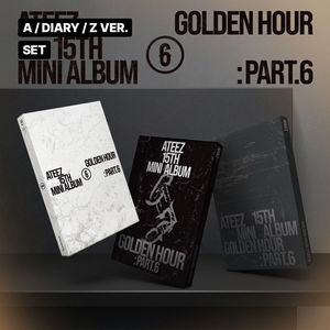 ATEEZ มินิอัลบั้มชุดที่ 15 [GOLDEN HOUR Part.6] (A/DIARY/Z VER.) ชุด 3 ชิ้นพร้อมการ์ดรูปภาพโปร่งใส-กระดาษเพลงป๊อป - Product Image 1