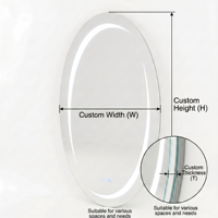 Miroir Ovale LED Kingstin Minimaliste - Miroir de Maquillage Intelligent Rétroéclairé Haut de Gamme