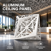 Panneau de plafond en aluminium découpé au laser 3D géométrique moderne, panneau métallique perforé stéréo pour la décoration de la réception et du hall