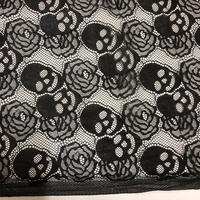 Nouveau design Tissu en dentelle de nylon à motif crâne d'Halloween pour vêtements LT20810