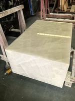 Table basse en onyx transparent, bloc rectangulaire naturel translucide blanc, style Glacial, pour maisons et bureaux