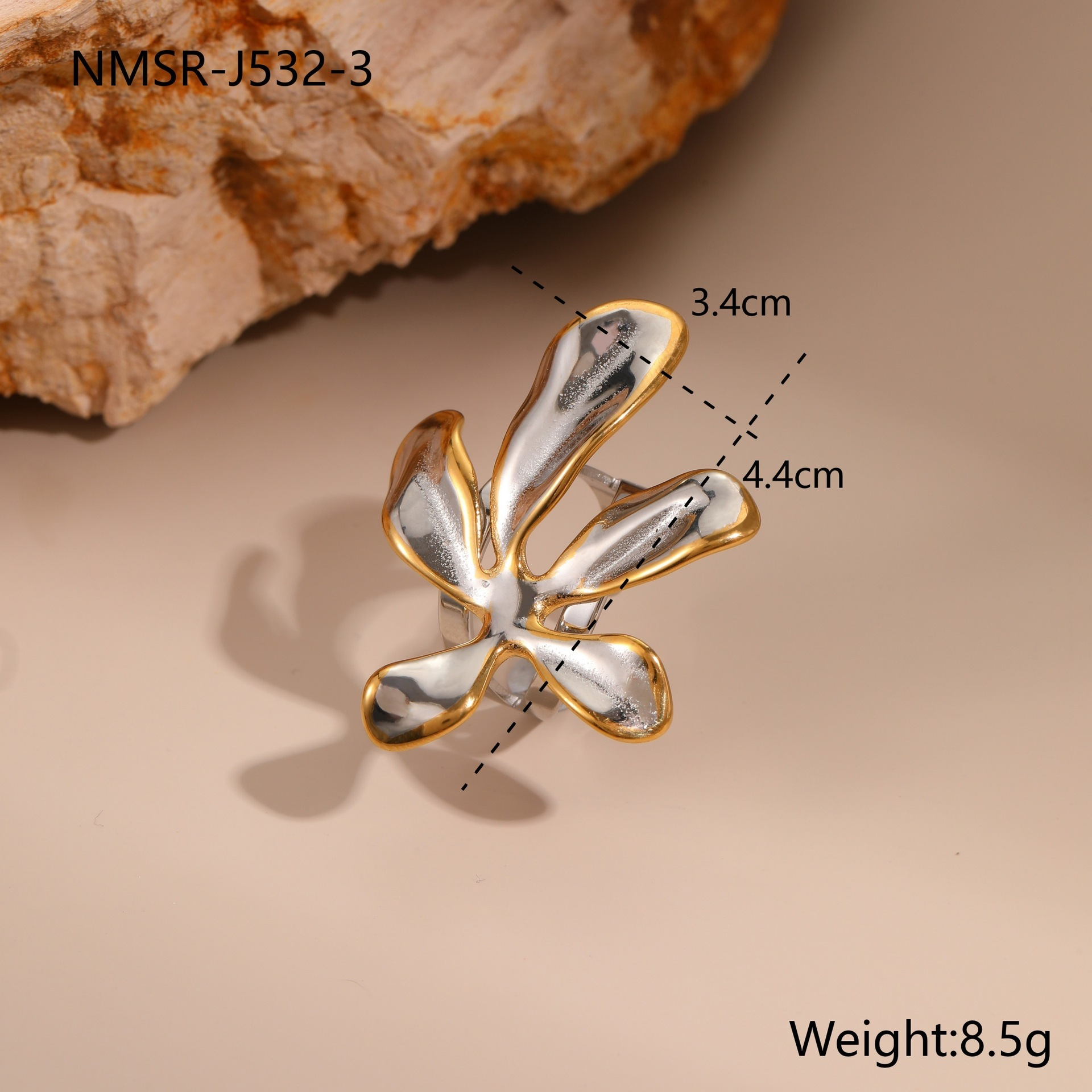 NMSR-J532-3 color-blocked flower ring