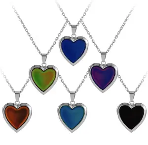 Temperature Control Color Change Necklace / Mood Necklaces / Heart Love Pendant Necklace