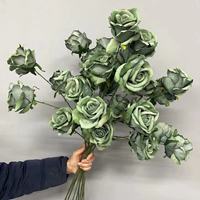 Haute qualité artificielle vert diamant velours Rose thé vert Matcha fausse fleur pour le nouvel an noël mariage décor beauté choisir