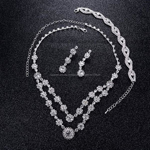 Oro rosa Tono de plata nupcial conjunto de joyas de cristal <span class=keywords><strong>para</strong></span> las mujeres - Product Image 5