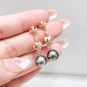 เวนชี 10948 22636 เงินแท้ S925 อุปกรณ์ทำเครื่องประดับมุก DIY แบบเรียบง่ายทันสมัย ฐานเปล่าสำหรับใส่ลูกปัดกลมขนาด 8-12 มม. สำหรับต่างหู - Product Image 1