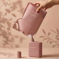 Pochette Doypack personnalisée imprimée avec bec verseur pour shampoing, savon liquide, crème et gel, pour recharge et emballage