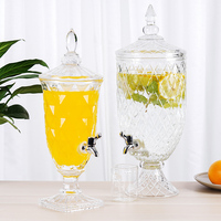 Usine directement vente pot de jus de fruits en verre fabriqué à la machine avec robinet 1800ml