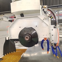 Máquina de corte de cinco ejes CNC con sierra de puente y corte en bisel, con servomotor, bomba y engranajes para corte de losas de piedra en encimeras de cocina