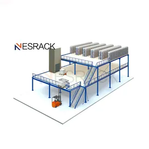 重型钢夹层地板系统定制高密度工业制造商仓库存储夹层平台