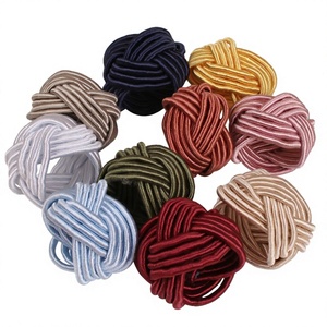 Handmade Woven Fabric <b>Napkin</b> Ring Knotted Round <b>Napkin</b> Holder Table Decoration for Wedding Party Restaurant - Product Image 3
