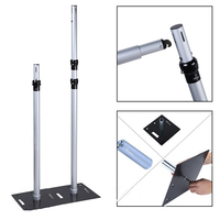 Vente chaude tuyau télescopique en aluminium robuste et toile de fond drapé stands drapé toile de fond pour les décorations de mariage et de salon professionnel
