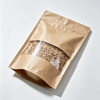 Sac d'emballage alimentaire réutilisable, écologique, sain et biologique, avec logo personnalisé, en papier kraft laminé, pochette à fermeture éclair avec fenêtre de présentation