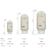 Bouteilles ovales personnalisées en HDPE de 60/100/200 ml avec couvercle à clapet et compartiments, pour emballage de nettoyant visage et crème pour les mains, couleur personnalisable