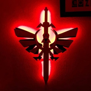 Lámpara de Pared LED 3D de <span class=keywords><strong>Anime</strong></span> <span class=keywords><strong>Zelda</strong></span>, Diseño de Espada, Luz Nocturna para Dormitorio Infantil, 16 Colores, Control Remoto, Decorativa, de Plástico para Colgar en la Pared - Product Image 2