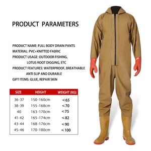 High Quality <strong>Raincoats</strong> Full Body PVC Waterproof Waders Adult Breathable <strong>Plus</strong> <strong>Size</strong> Camping Outdoor Fishing Rain-proof Pants - Product Image 2