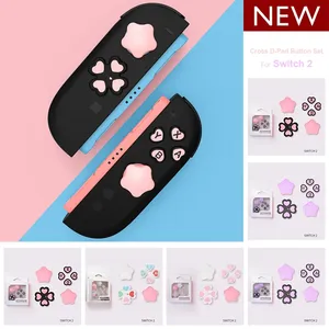 ชุดฝาครอบปุ่ม D-pad ซิลิโคนนุ่มน่ารัก สำหรับจอยสติ๊ก 2 Star Ns2 พร้อมสติ๊กเกอร์ปุ่ม Abxy และปลอกจับนิ้วหัวแม่มือ Switch2 - Product Image 1