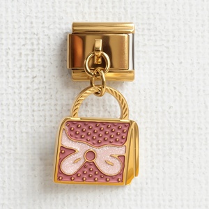 Italian Yiwu Module Charm Bracelet Gold Box Bag Stainless Steel Pendant DIY Unisex Gift Electroplated Main Stone None - Product Image 4