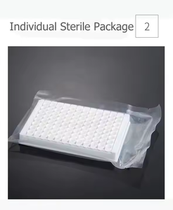 Plaque de culture cellulaire stérilisée EO haute transparence 96 puits béchers <span class=keywords><strong>ELISA</strong></span> 96 trous avec emballage individuel pour la microbiologie - Product Image 4