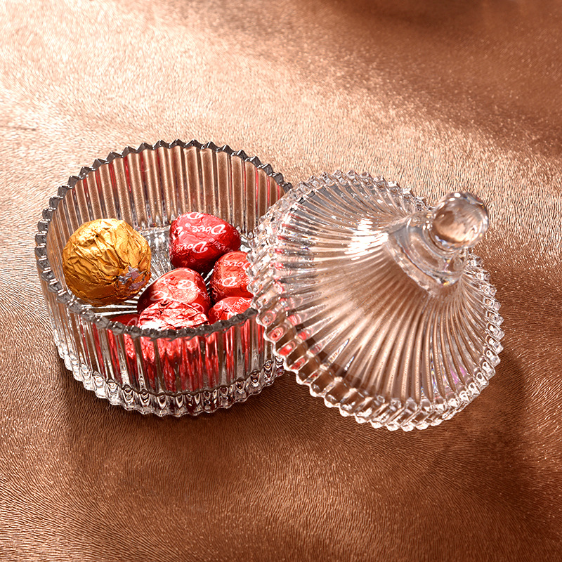 Home decor clear 50~1000ml decorative glass jars and lids glass candy jar