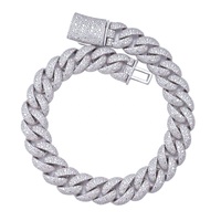 GRA D Color Iced Out Moissanite 20MM Chaîne à maillons cubains Miami pour hommes avec testeur de diamants en argent sterling 925