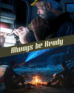 3 <b>LED</b> 2W Waterproof Emergency Keychain <b>Flashlight</b> Outdoor Multi-Function Hand-Cranked Solar Charging ABS - Product Image 4