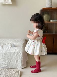 Vestido de princesa para niñas, falda <span class=keywords><strong>Pod</strong></span> de verano para niños, ropa de bebé con manga voladora, ropa para niños con lazo - Product Image 6