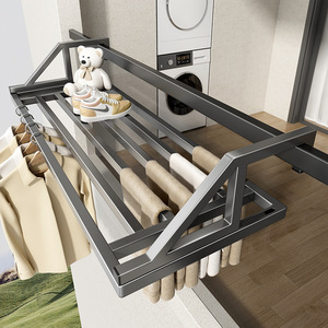 ราวตากผ้าแบบติดผนัง Tian Di Yu แบบสองราว ดึง-ผลักได้ รูปทรงสี่เหลี่ยมผืนผ้า สำหรับใช้งานกลางแจ้ง - Product Image 4