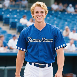 Maillot de baseball à manches courtes en maille respirante à séchage rapide personnalisé avec impression par sublimation pour adultes - Product Image 2