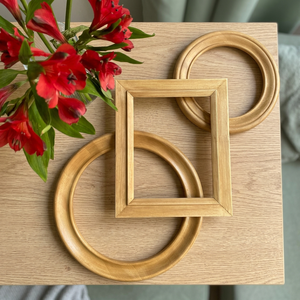 Handcrafted Mango Wood Rectangular Photo <b>Frame</b> 30x25cm Antique Natural Wall <b>Mount</b> | Moradabad Artisan Aqudus Saleem - Product Image 3