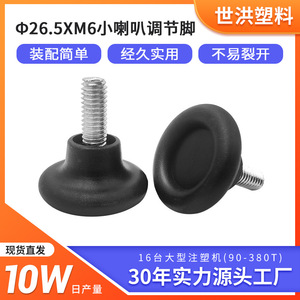 Pieds de meubles réglables en plastique Shih Hung 26,5xM6, pieds de table et de meuble en plastique noir - Product Image 5