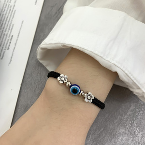 Pulseira de Moda Artesanal Banhada a Prata com Contas e Cordão Trançado, Amuleto da Sorte Elefante, Olho de Fátima e Olho Grego Turco, Presente de Joia para Mulheres e Homens - Product Image 6