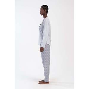 KADIN P.SUPREM BATTAL XXL O YAKA UZUN KOL ETEGI OVAL PIJAMA TAKIM - GRIS MELANGE - GRIS MELANGE - Product Image 2