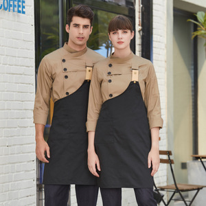 Vêtement de travail en coton respirant à double boutonnage, logo personnalisé, uniforme de chef long, conçu sur mesure, veste de cuisine professionnelle unisexe - Product Image 4