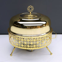 Nouveau Chauffe-Plats de Restauration Doré 8L avec Couvercle Style Européen et Américain, Équipement Idéal pour Mariage, Fête et Hôtel