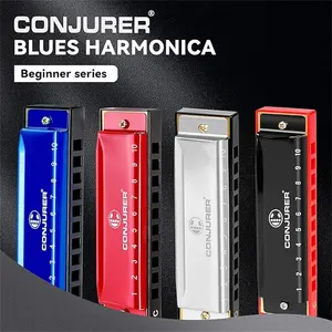Conjurer Elegant 10 Hole Diatonic Harmonica About Key Of C For Kids And Adult Beginners Blues Harps