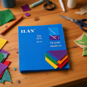 Foglio di Feltro Ilan 40x60 Cm Blu, Materiali per Artigianato, Fai da Te - Product Image 2