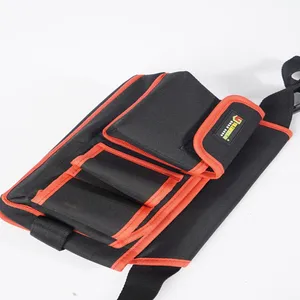 Customized Tool Bag With Adjustable Nylon Belt Heavy Duty Professional Waist Work Pouch For Electricians Technician