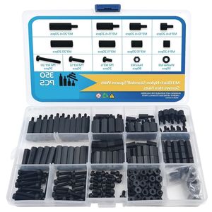 OKYN251030-93 Ensemble de vis et d'écrous en nylon noir M4 350 pièces Vis à tête hexagonale avec rondelles pour l'électronique DIY - Product Image 4