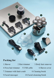Afeitadoras eléctricas LCD inalámbricas para hombre, recargable, multifuncional, 5 cabezales, diseño de Calavera, <span class=keywords><strong>afeitadora</strong></span> para Barba y cabeza calva - Product Image 6