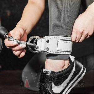 Manchettes de machines de câble rembourrées de qualité supérieure pour sangles de cheville en cuir de vache de gymnastique - Product Image 5