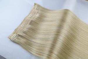 Extensiones de Cabello Humano Virgen Ruso 100%, Doble Trama, Rubio, Sedoso <span class=keywords><strong>y</strong></span> Suave, para Salón Profesional - Product Image 5