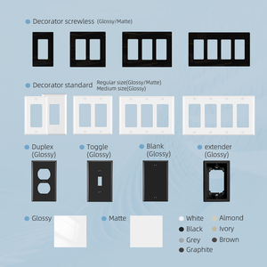 OEM ODM pour 1 groupe 2 sorties 20A blanc sans vis incassable décoratif US 114 PC matériel interrupteur mural <span class=keywords><strong>plaque</strong></span> de couverture de sortie - Product Image 2
