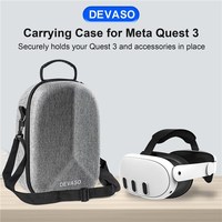 DEVASO pour Meta Quest 3 Sac de rangement pour lunettes VR en tissu Oxford avec bandoulière