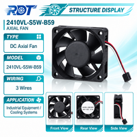 Ventilateur axial industriel sans balais DC 24VDC 2410VL-S5W-B59 à roulement à billes pour robotique CNC et servomoteur – Remplacement fiable