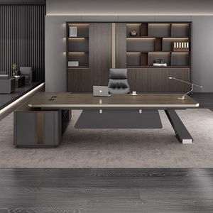 Escritorio Ejecutivo Moderno y Sencillo con Estructura <span class=keywords><strong>de</strong></span> Hierro y Tablero Artificial, Combinación <span class=keywords><strong>de</strong></span> Silla y Escritorio para Gerente o Supervisor - Product Image 3